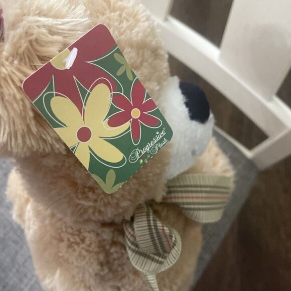 PROGRESSIVE PLUSH BROWN STUFFED ANIMAL BERNIE HUGGING BEAR 22465  Vase Bouquet - Picture 6 of 9